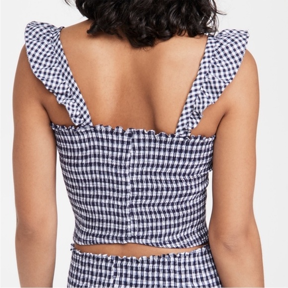 Revolve Peixoto Mariel Plaid Smocked Top - Picture 2 of 7